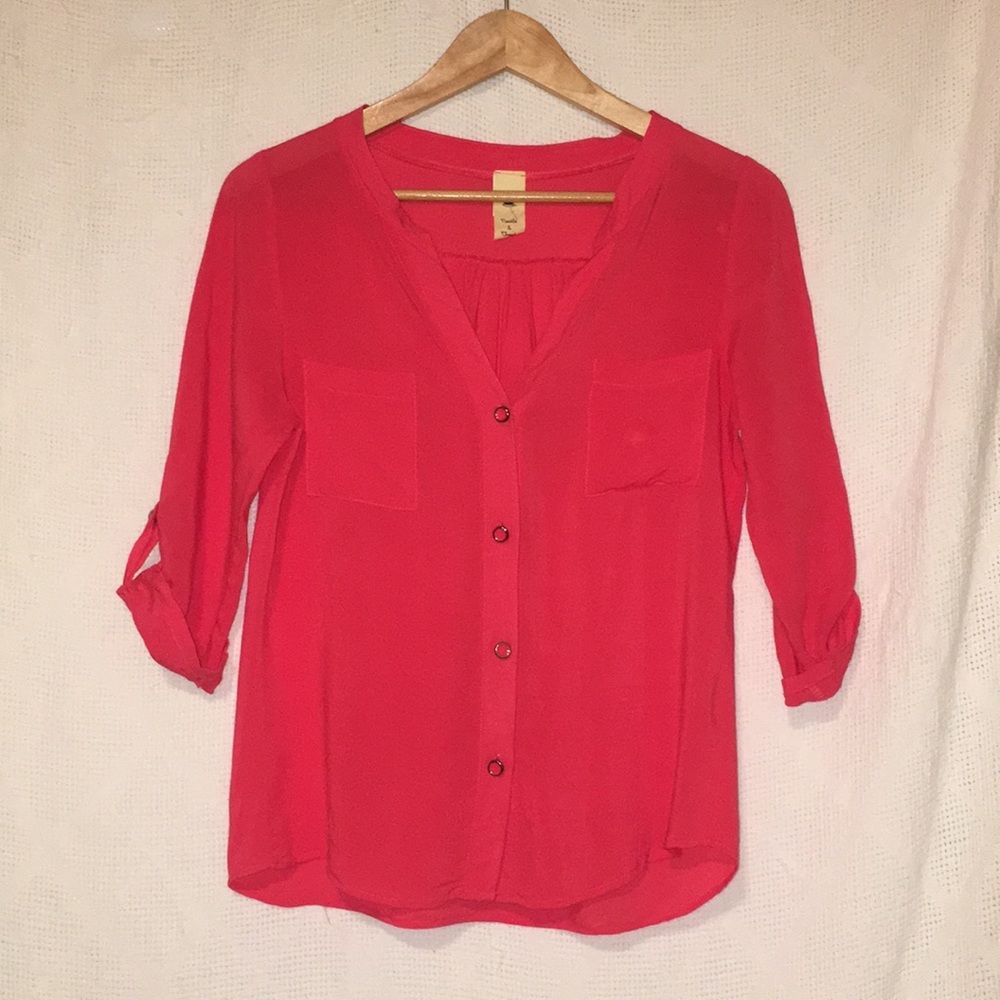 Needle and Thread Button Down Top, Pink